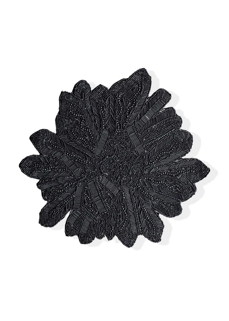 Tiramisu The "Obsidian Bloom" Beaded Charger