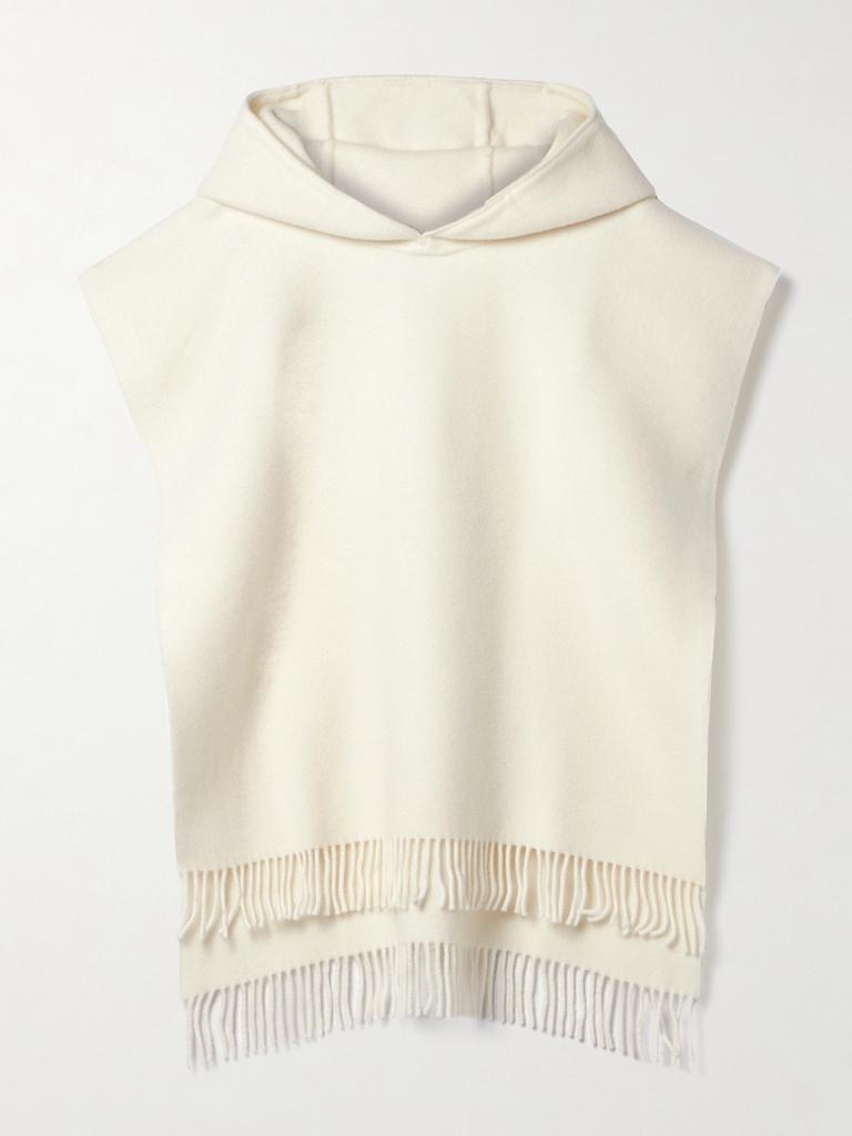 Brunello Cucinelli DOUBLE KNIT WOOL AND CASHMERE PONCHO WITH