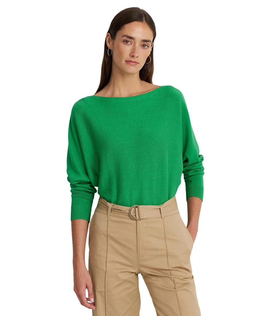 Ralph Lauren Cotton-Blend Dolman-Sleeve Sweater 1