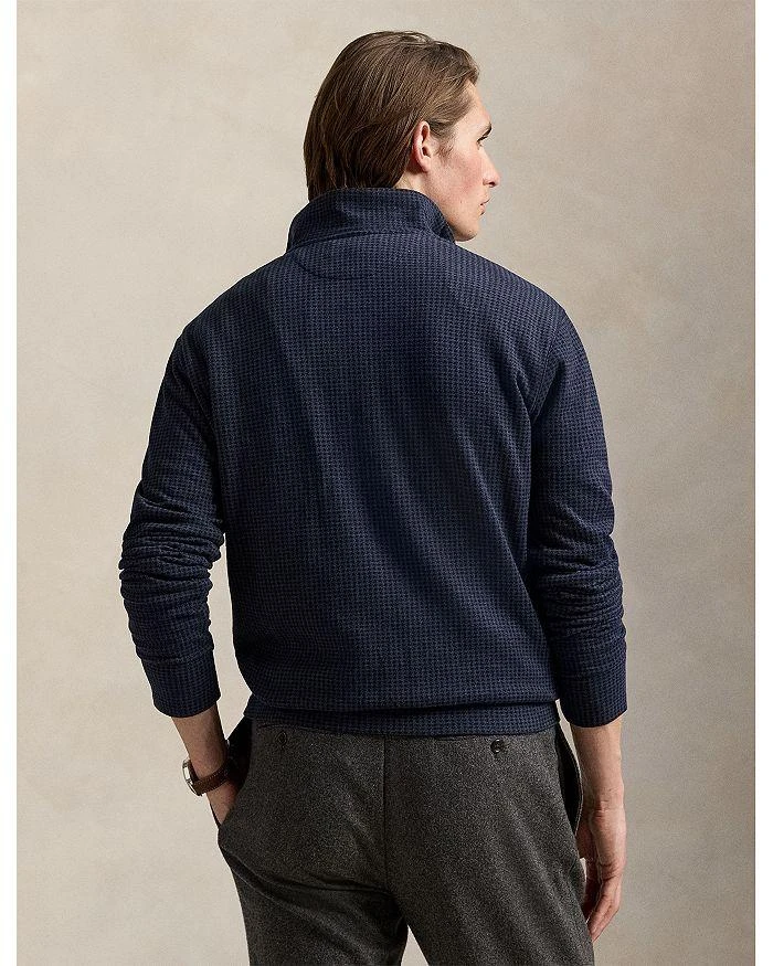 Ralph Lauren Houndstooth Luxury Jersey Quarter Zip Pullover 3