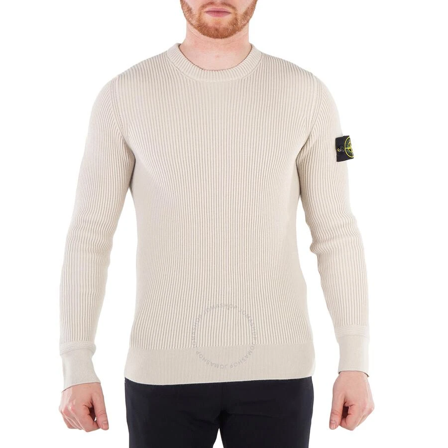 Stone Island Men's Olive Logo-Patch Knit Jumper 1