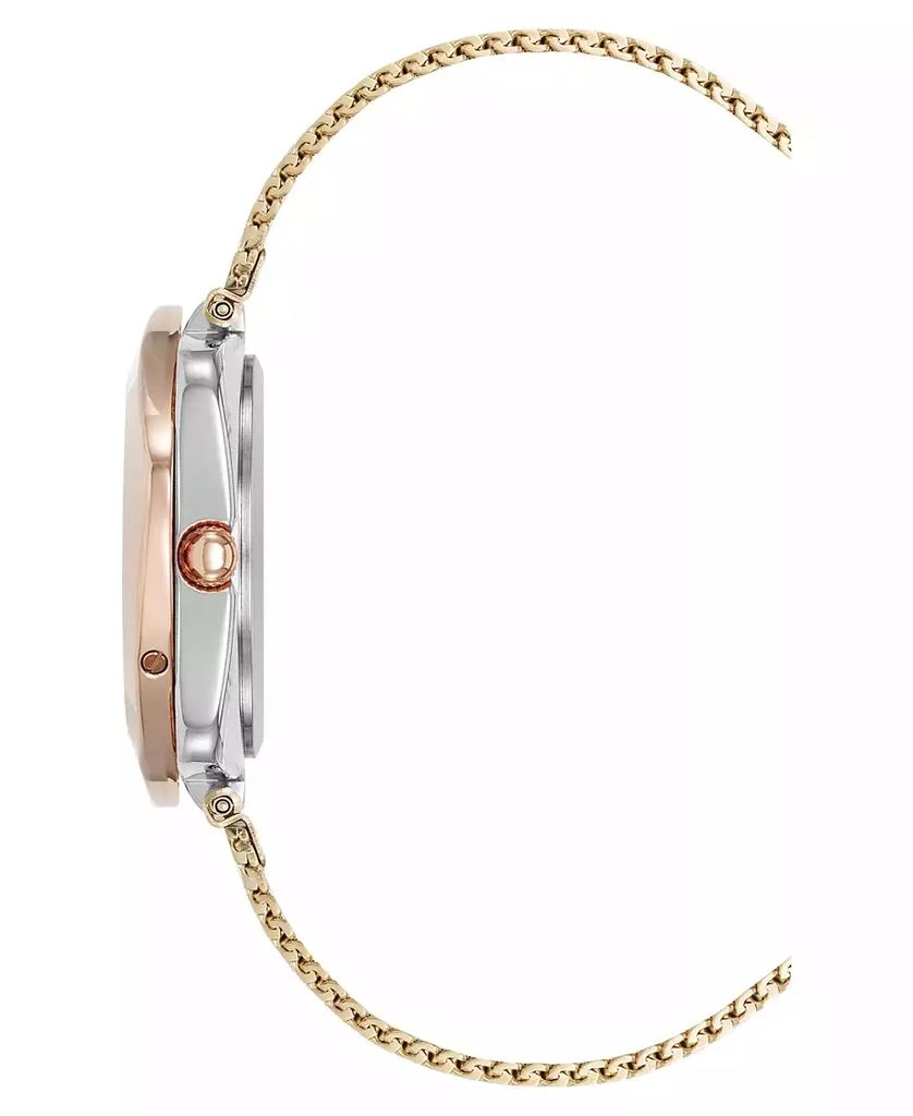 Anne Klein Women's Quartz Elegant Hidden Crystal Tri-Tone Stainless Steel Mesh Band Watch 3
