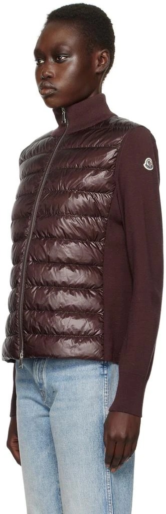 Moncler Burgundy Padded Wool Down Jacket 4