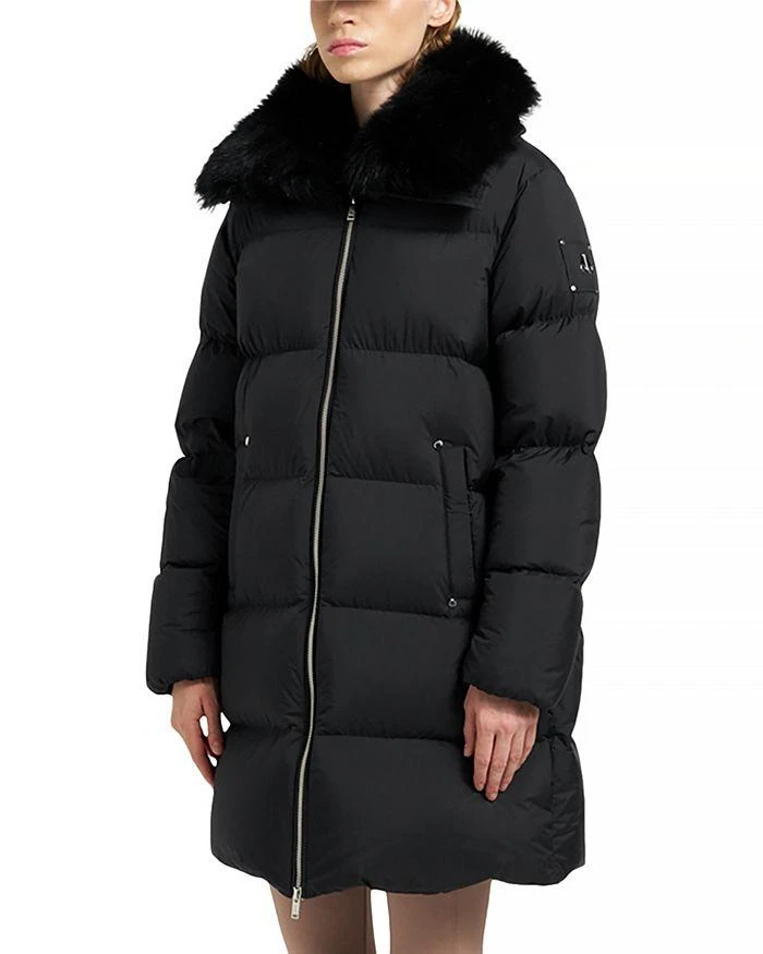 Moose Knuckles Belle Dune Shearling Trim Down Coat