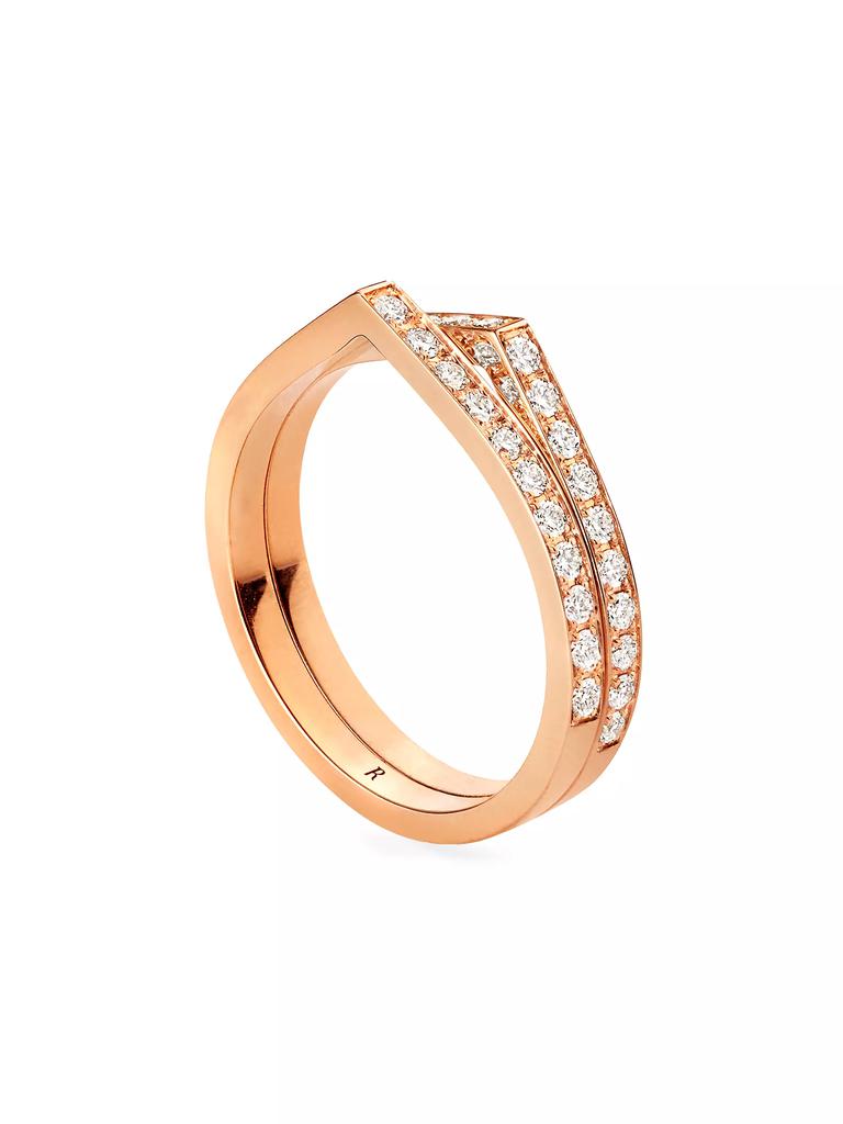 Repossi Antifer 18K Pink Gold & 0.52 TCW Diamond Double Ring
