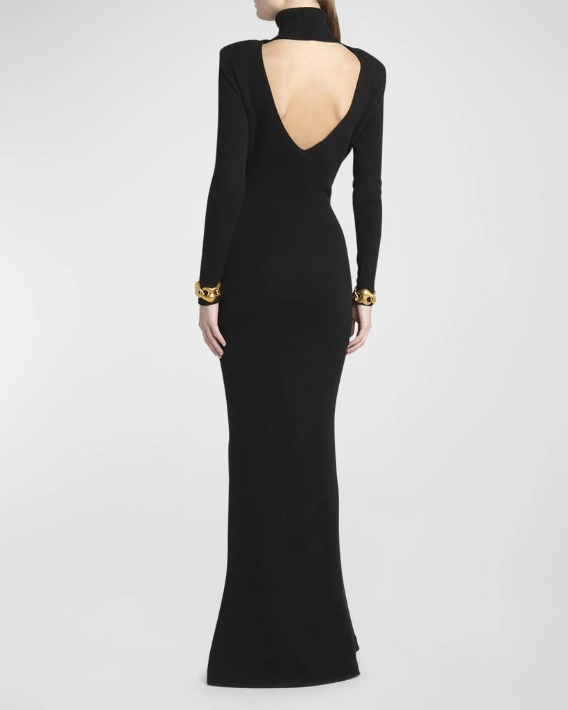 Tom Ford Turtleneck Backless Soft Cashmere Maxi Dress 4