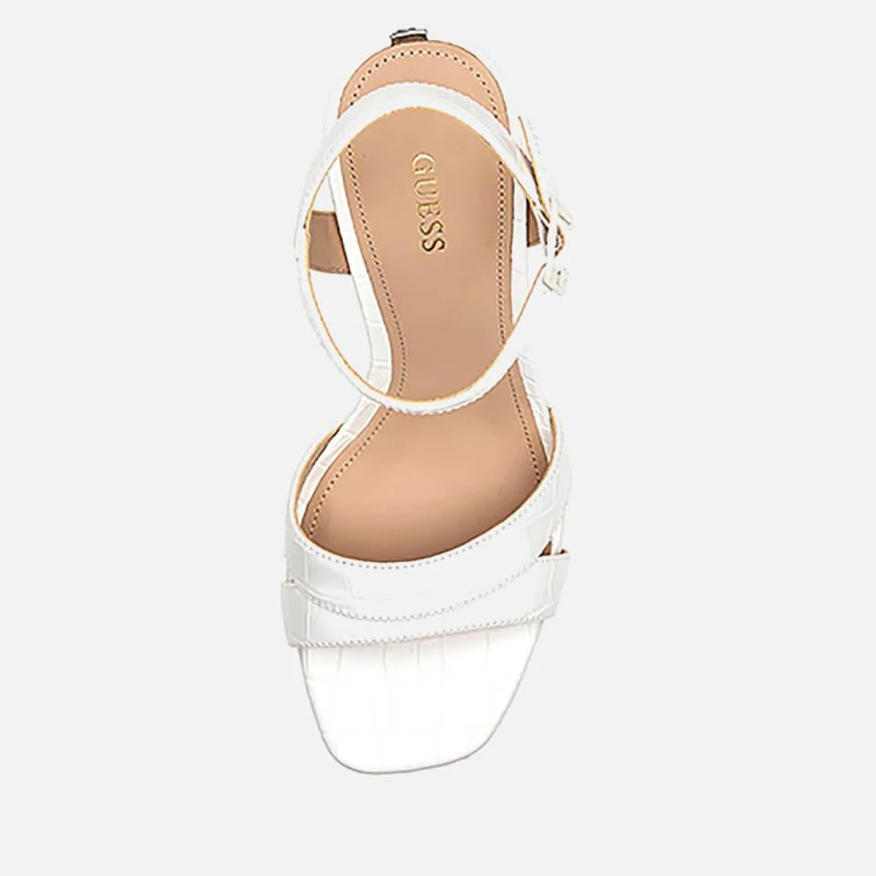 GUESS GUESS ZELINA CROC EFFECT LEATHER PLATFORM HEELS 4