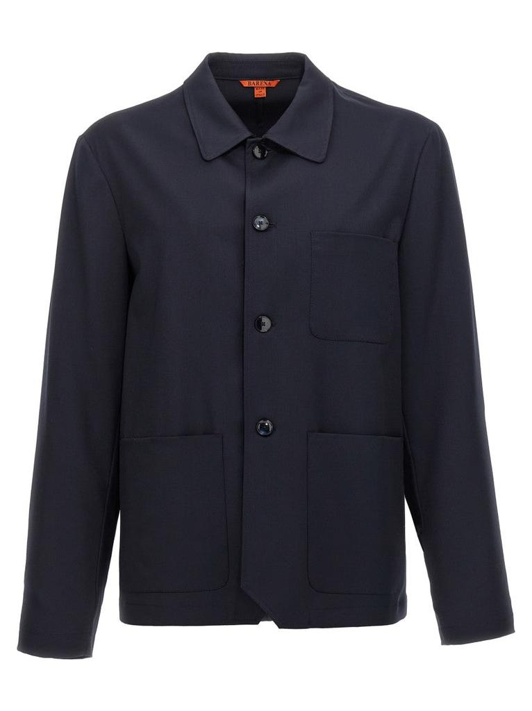 Tシャツ・カットソー BARENA SS25 'Visal' overshirt (OSU50600478 530) BARENA Visal Tropical Wool Overshirt - Jackets - BeyondStyle