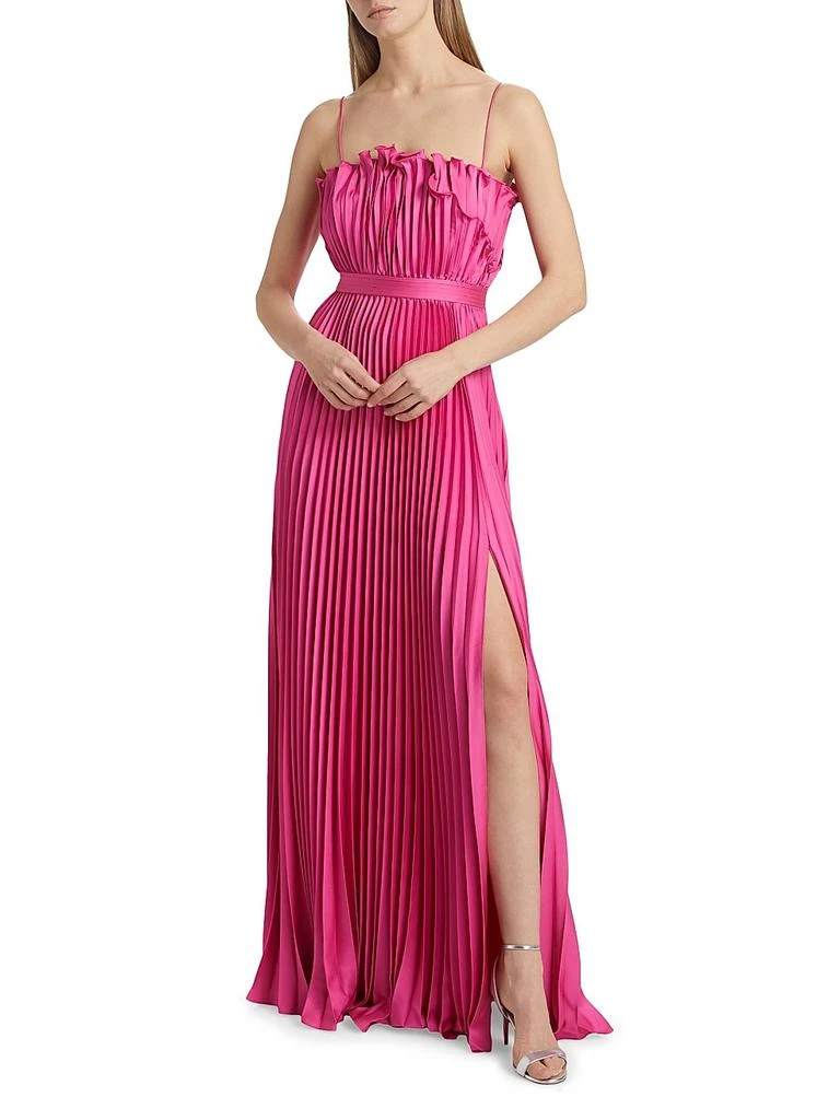 AMUR Arora Plissé Satin Sleeveless Gown​ 2