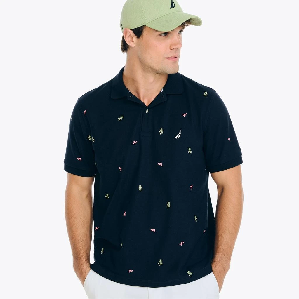 Nautica Mens Classic Fit Printed Deck Polo 3