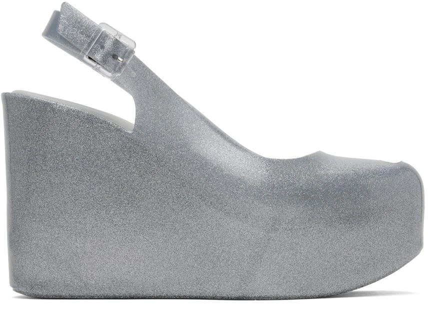 Melissa Silver Groovy Wedge Heels 1