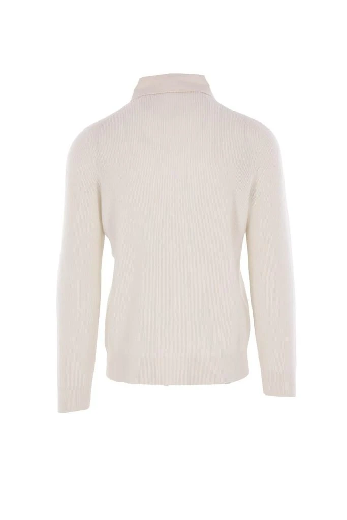 Brunello Cucinelli Brunello Cucinelli English Rib Knit Twill Spread Collar Polo Shirt 2