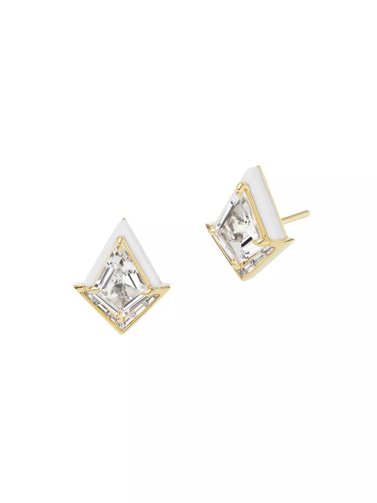 Emily P. Wheeler Dress Up 18K Yellow Gold, White Topaz & Diamond Twinkle Studs
