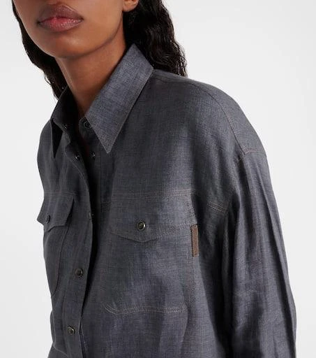Brunello Cucinelli Oversized linen shirt 4