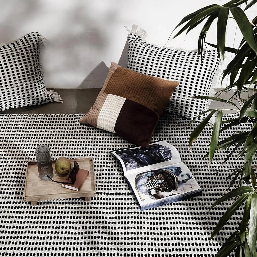 Ferm Living Way Outdoor 70cm x 50cm Cushion - White/Black 2