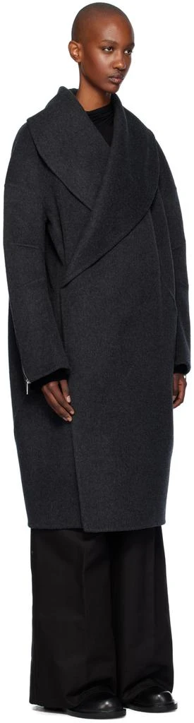 Helmut Lang Gray Double-Faced Apex Cocoon Coat 2