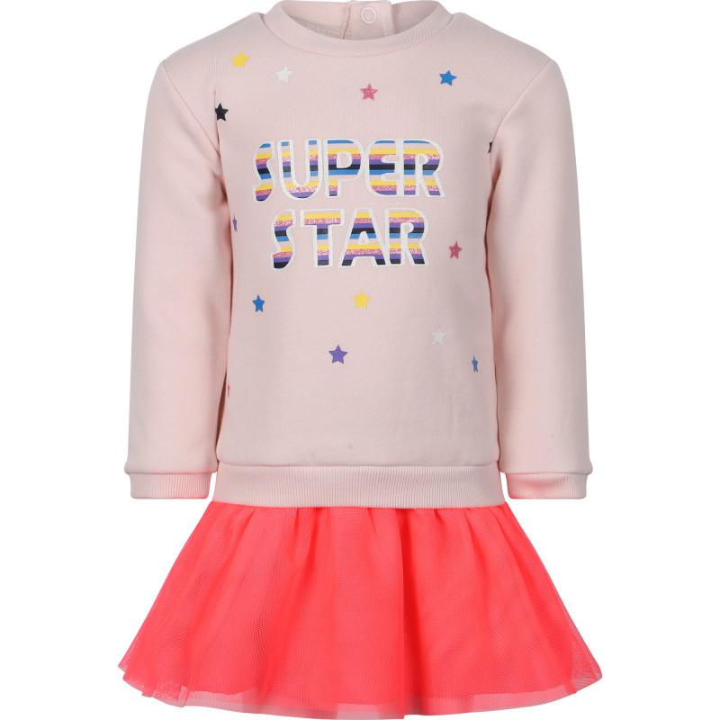 Billieblush Super star mesh bottom dress in pink