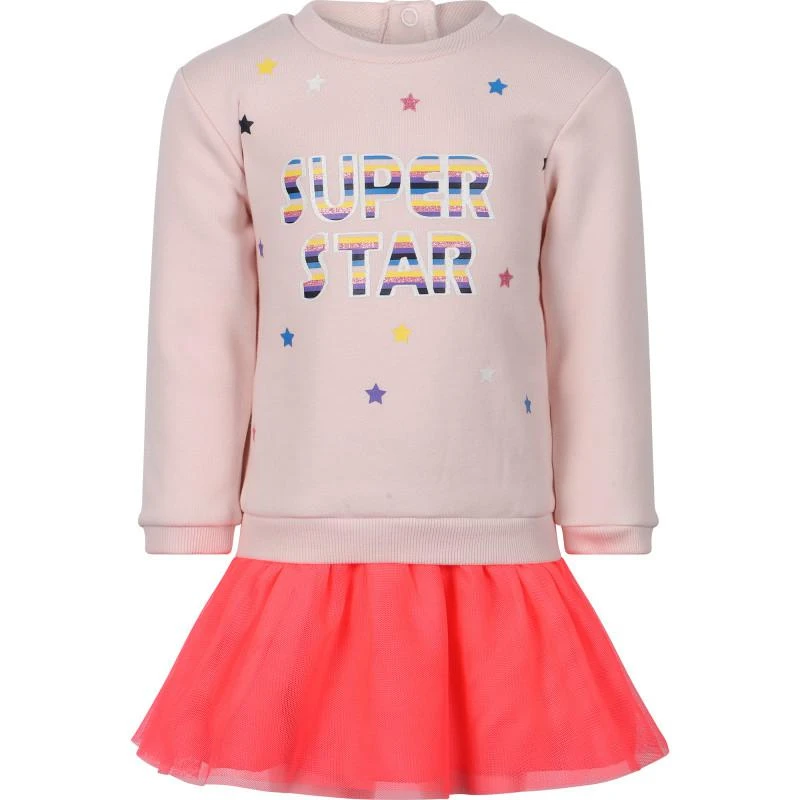 Billieblush Super star mesh bottom dress in pink 1