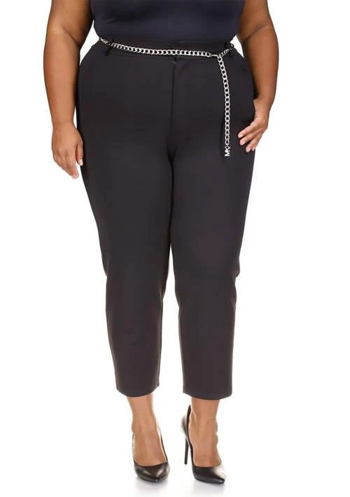 Michael Kors Michael Kors Plus Size Elastic Back Waist Chain Belt Trousers 1