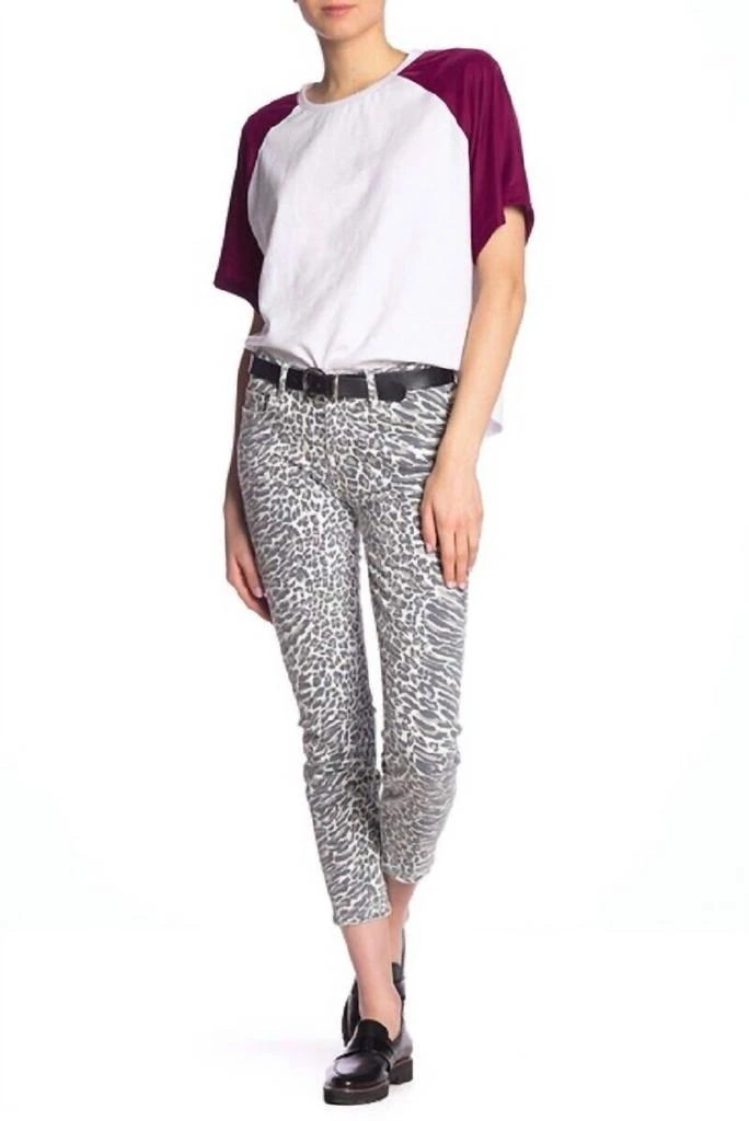 Current Elliott Current/Elliott - Animal Print Crop Skinny Jeans 3