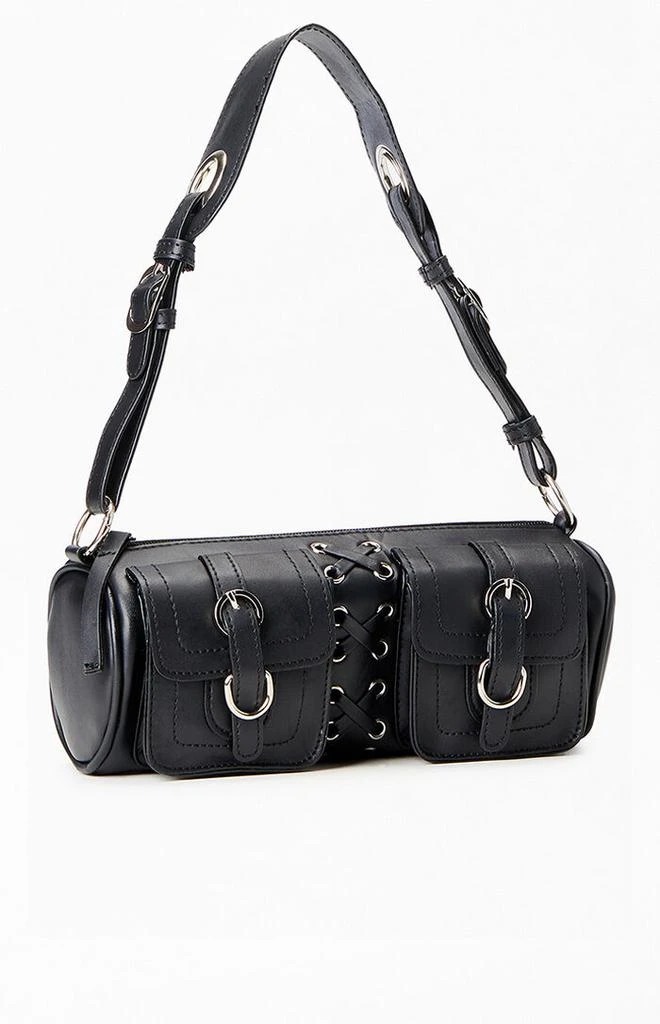 PacSun Faux Leather Lace Up Structured Shoulder Bag 2
