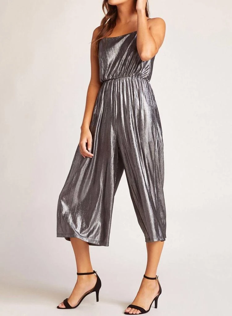 BB Dakota Shine On Metallic Jumpsuit In Silver Metallic 3