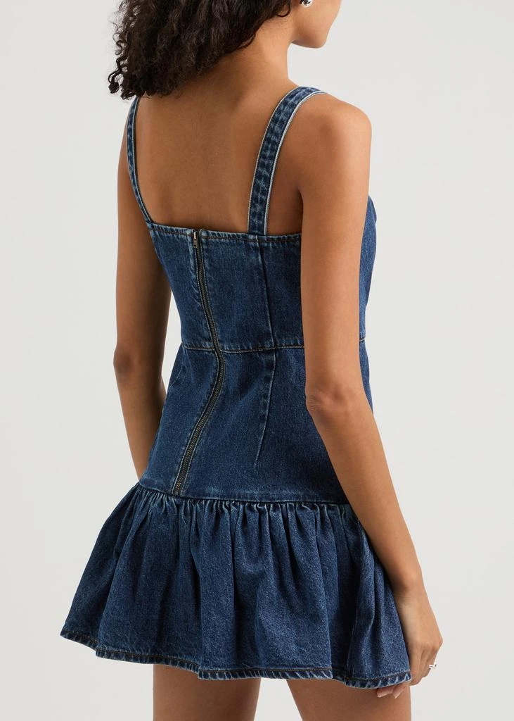 Self Portrait Bow-embellished denim mini dress 3