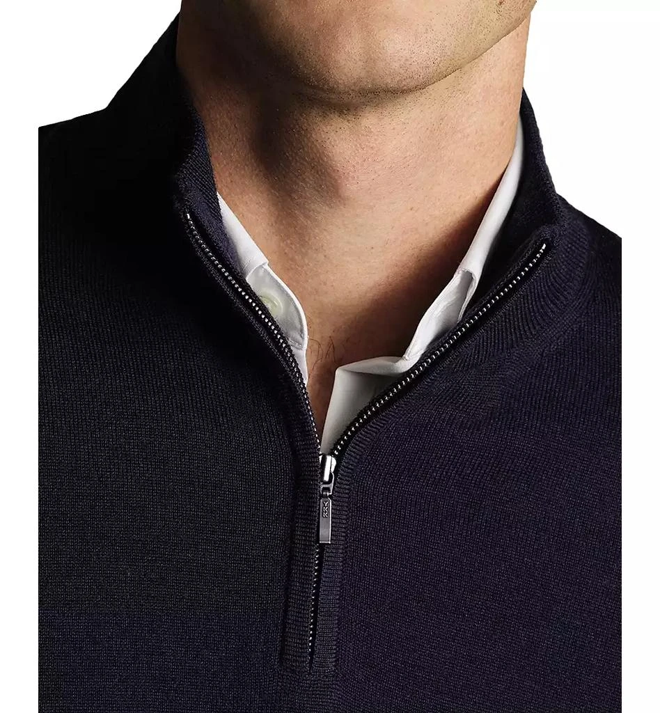 Charles Tyrwhitt Men's Long Sleeve Quarter-Zip Merino Wool Sweater 2