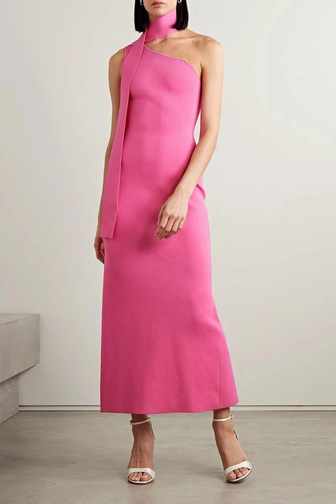 ADAM LIPPES One-shoulder draped knitted maxi dress 5