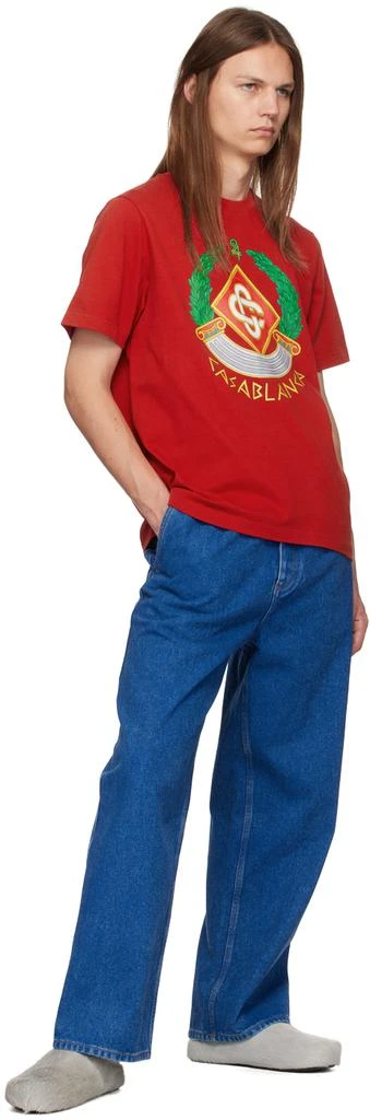 Casablanca Red Casa Crest T-Shirt 4