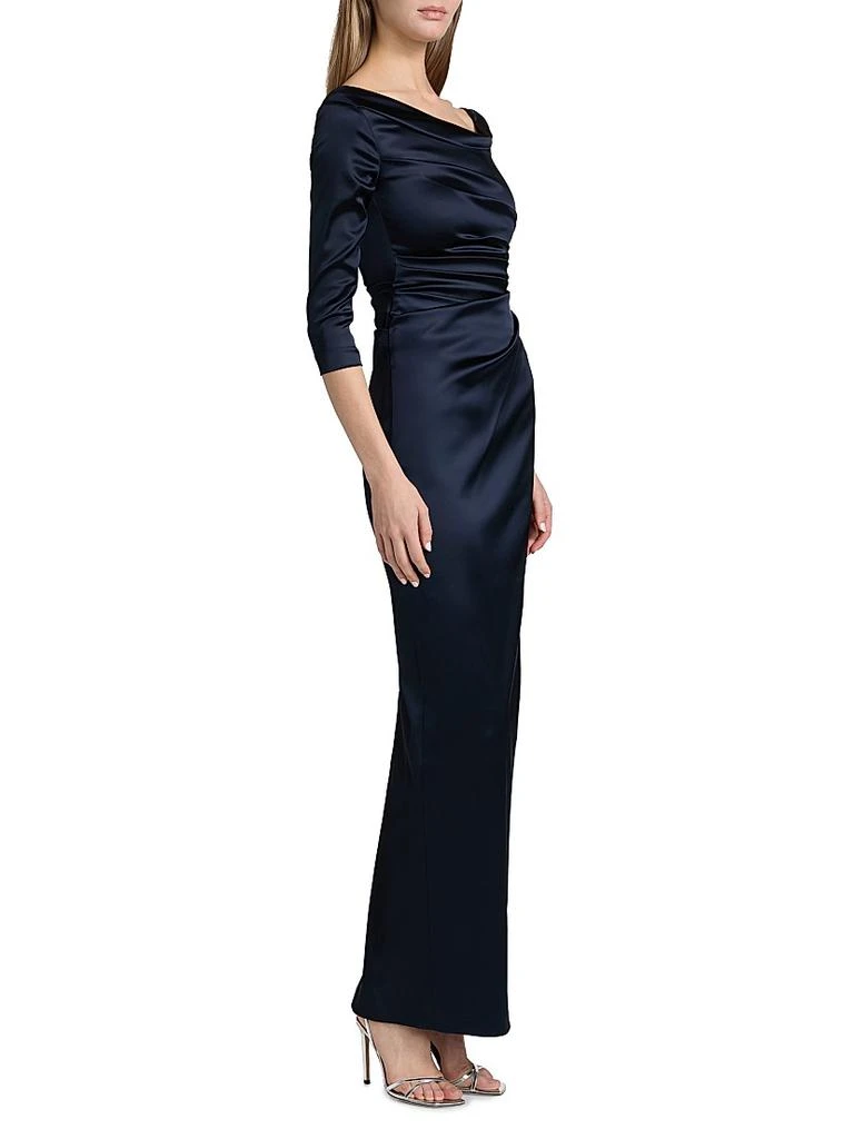 Talbot Runhof Satin Asymmetric Gathered Gown 4