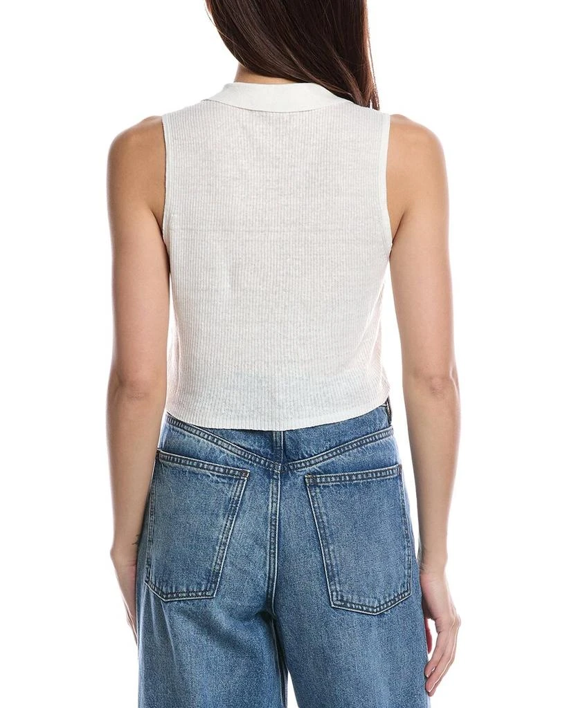 Onia Rib Linen-Blend Polo Tank 2