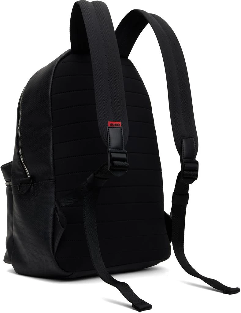 Hugo Boss Black Perforated Faux Leather Backpack 3