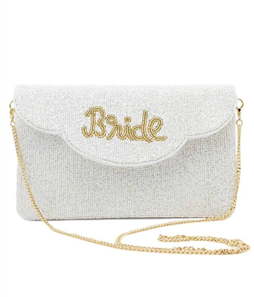 Golden Stella Golden Stella - BRIDE Scallop Beaded Clutch