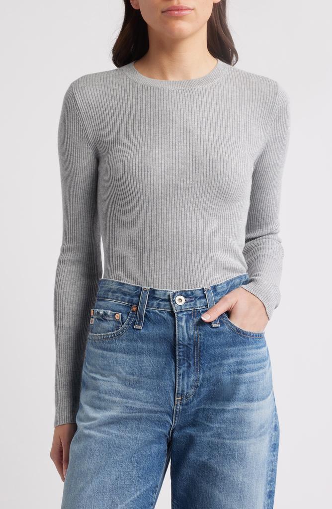 Treasure & Bond Crewneck Cotton Blend Rib Sweater