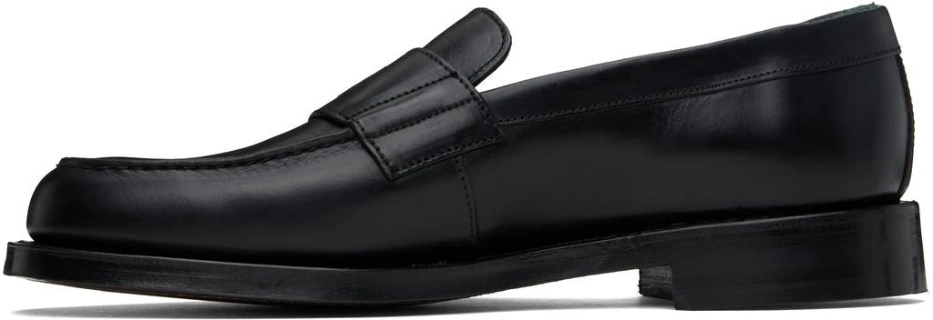 Drake's Black Leather Charles Goodyear Welted Penny Loafers 3