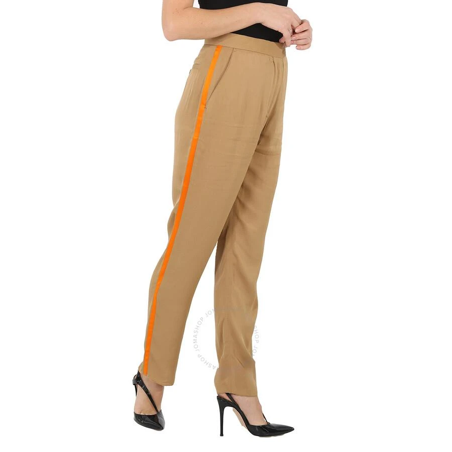 Burberry Satin Stripe Crepe Tailored Trousers In Driftwood 3