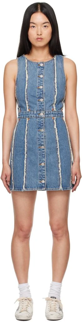 Re/Done Blue Fray Denim Minidress 1