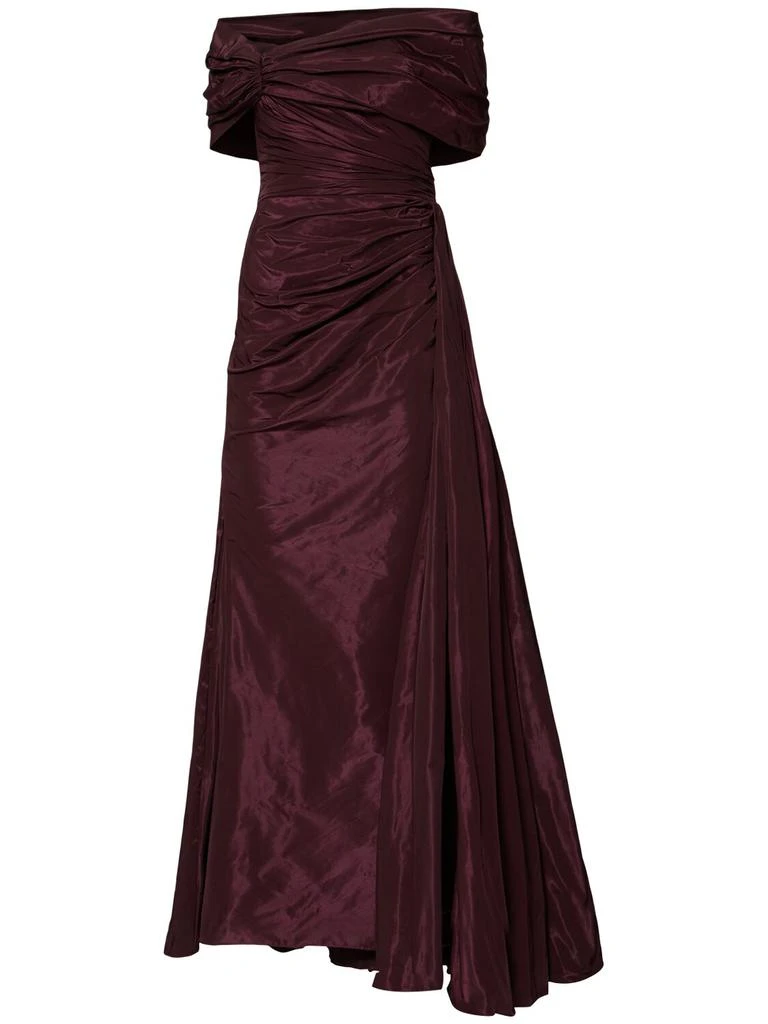 Zuhair Murad Off-shoulder Draped Faille Long Dress 1