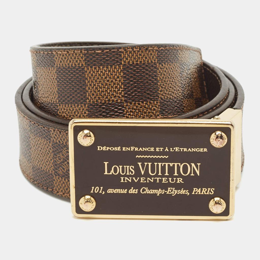 Louis Vuitton Louis Vuitton Damier Graphite Canvas and Taiga Leather  Inventeur Reversible Belt 95 CM - Belts - Free Shipping - BeyondStyle