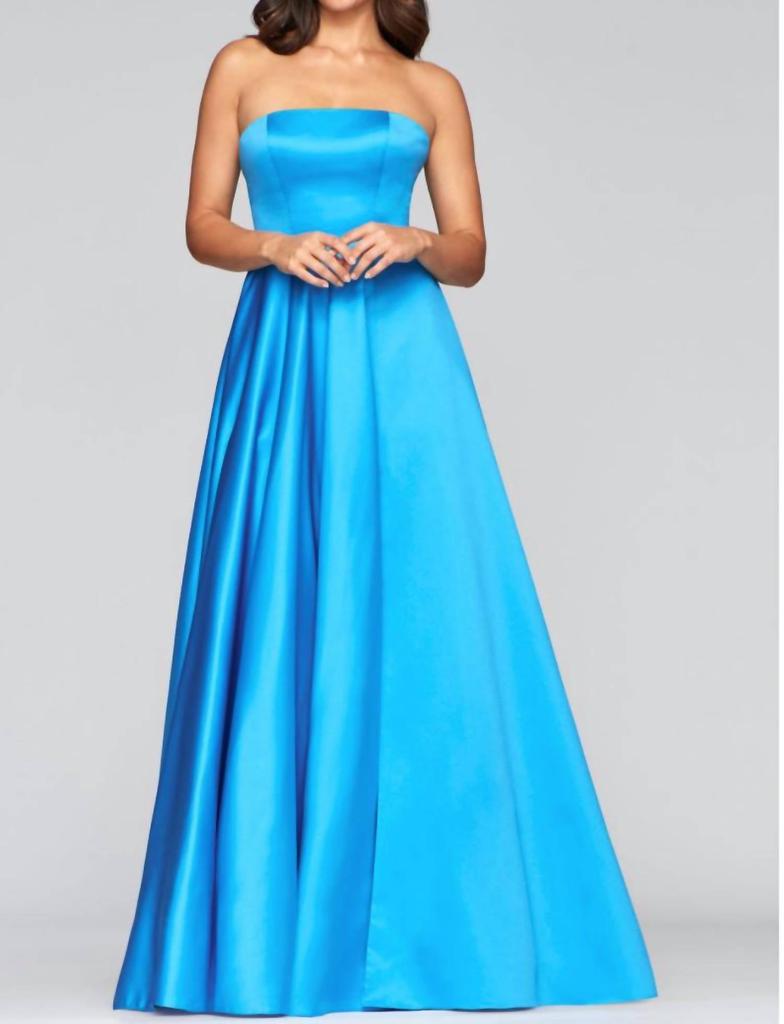Faviana Satin Strapless Ball Gown