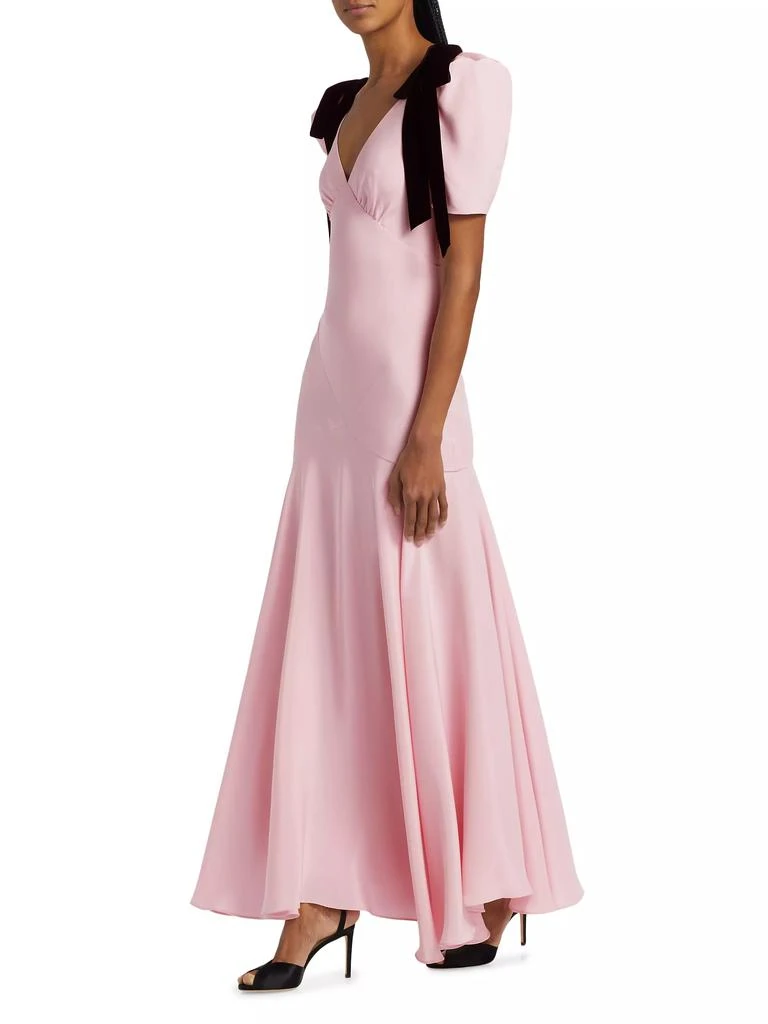 Rodarte Bow Silk Crepe Maxi Dress 2