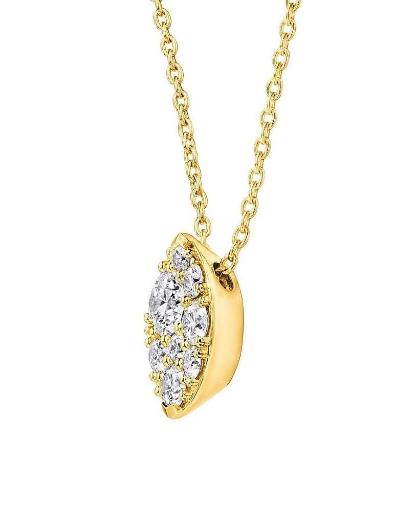 Hearts On Fire Tessa 18K Yellow Gold 
0.23-0.37 TCW Diamond Marquise Cluster Pendant Necklace 2
