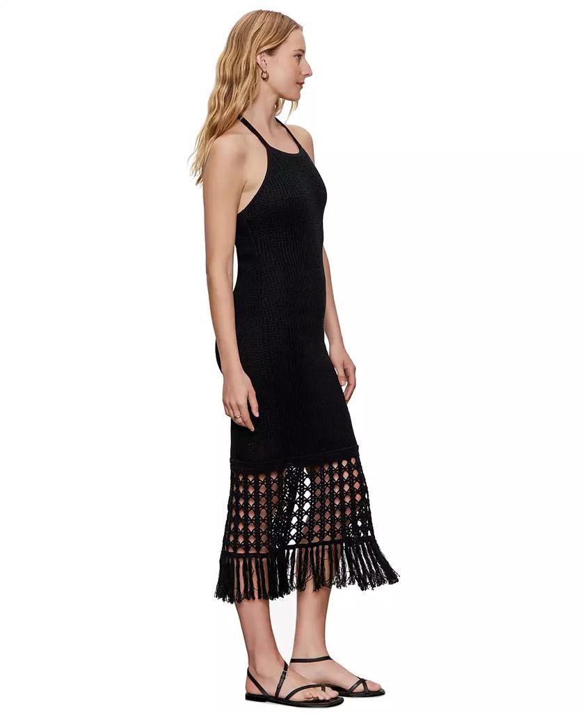 Sanctuary Women's Promenade Cotton Crochet Fringe-Hem Dress