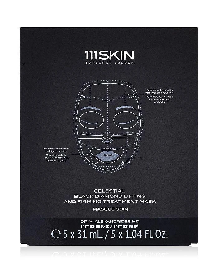 111skin Celestial Black Diamond Lifting & Firming Face Sheet Mask, Pack of 5