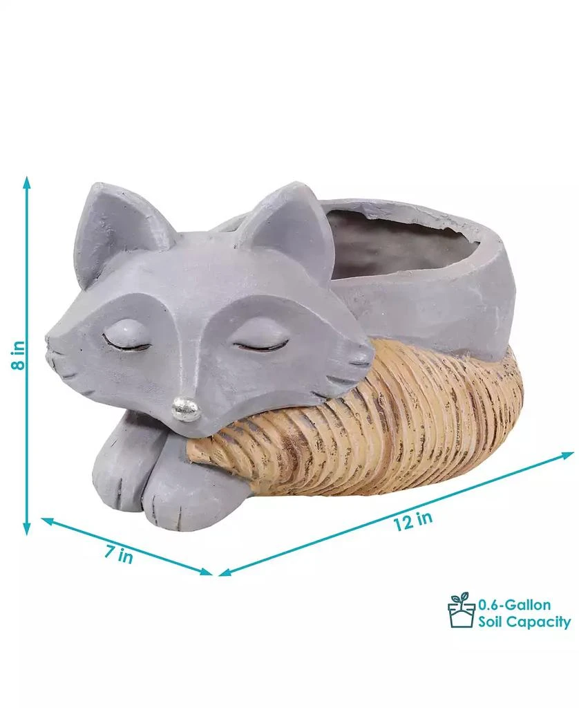 Sunnydaze Decor Finley the Fox Planter Statue - Indoor/Indoor Decorative Figurine - 12" 3