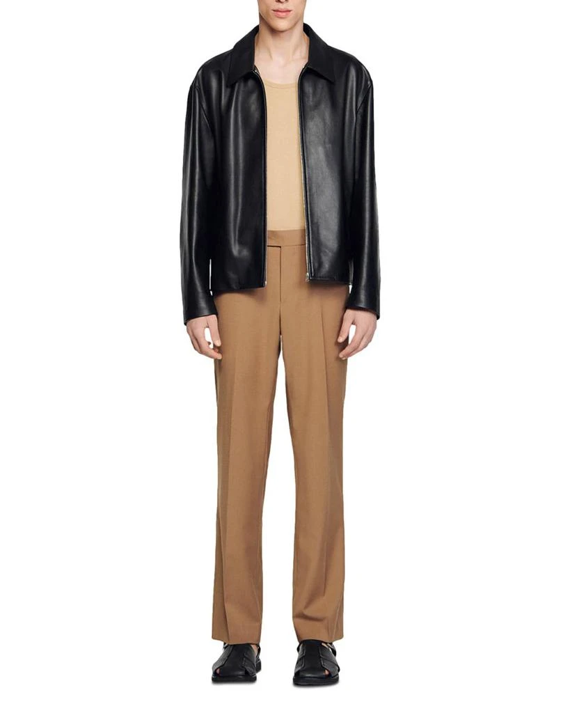 Sandro Cuir Zip Front Leather Jacket 3