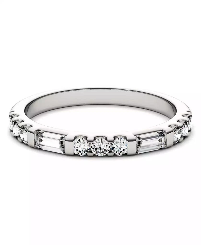 Charles & Colvard Moissanite Round and Baguette Stackable Ring (1/2 ct. tw. Diamond Equivalent) in 14k White Gold 2