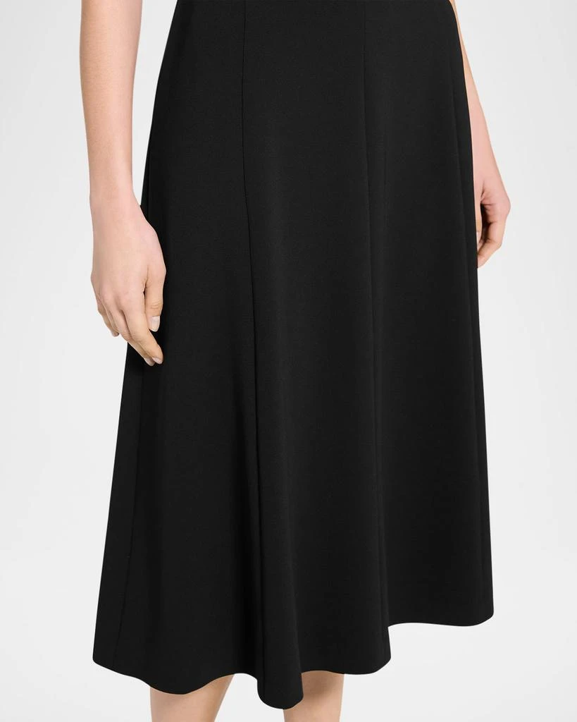 Theory Admiral Crepe Flared Short-Sleeve Midi Dress 6