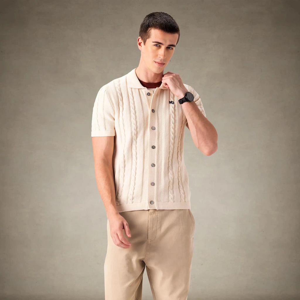 Members Only Men's JC Polo Cable Sweater